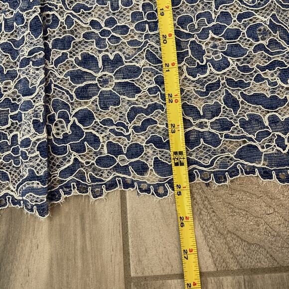Generation Love Maude Mina Lace Short Sleeve Open Floral Sz XXL Blue White NWT - Picture 10 of 11